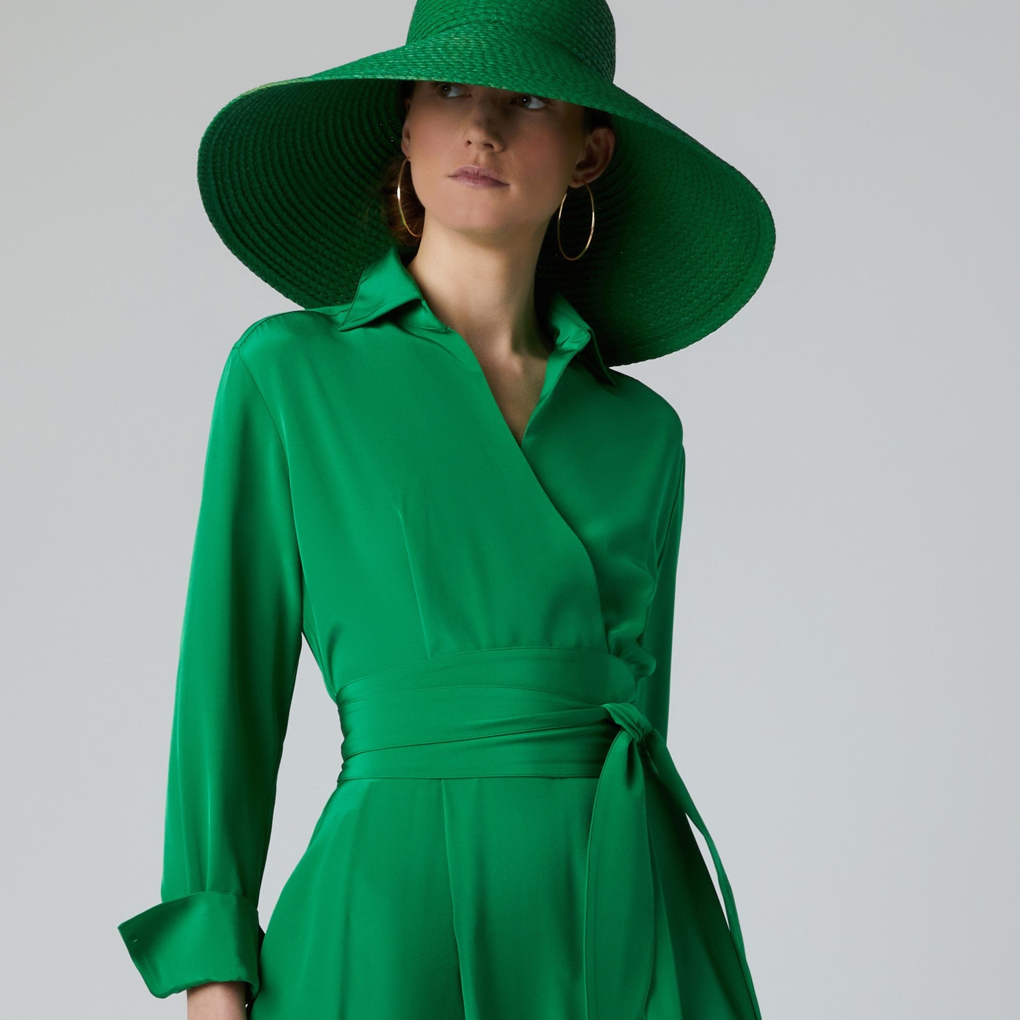 Green oriental contrast kimono wrap dress best sale