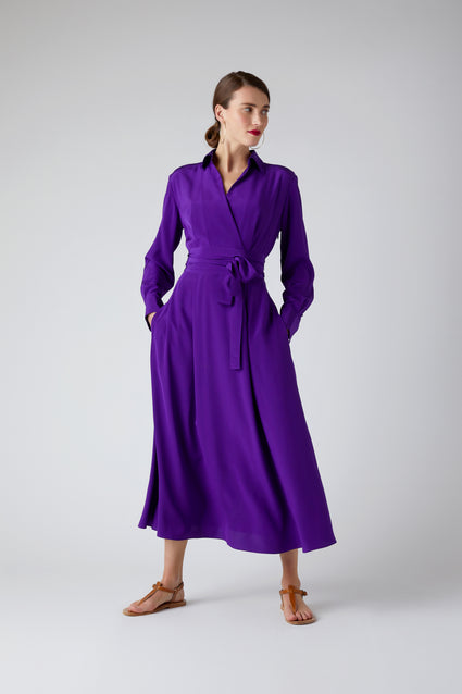 Celia Silk Full Skirt Wrap Dress – Jasper Conran London